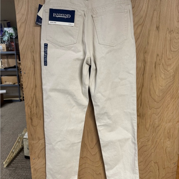 Lands' End Cream Straight Leg Jeans Classic Style - Picture 5 of 9